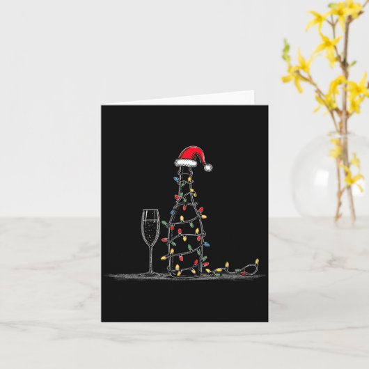 Funny Champagne Christmas Graphics Lights Lover Dr カード (黄色い花)