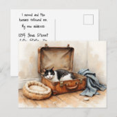 Funny Change of Address from Black and White Cat ポストカード (正面/裏面)
