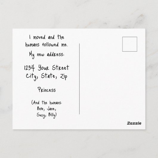 Funny Change of Address from Orange Cat ポストカード (裏面)