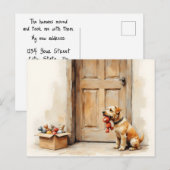 Funny Change of Address from Tan Brown Dog ポストカード (正面/裏面)