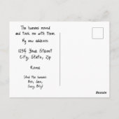 Funny Change of Address from White Dog ポストカード (裏面)