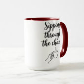 Funny Chaos Quote Coffee Mug - 混乱の中をくぐり抜けて マグカップ (正面右)