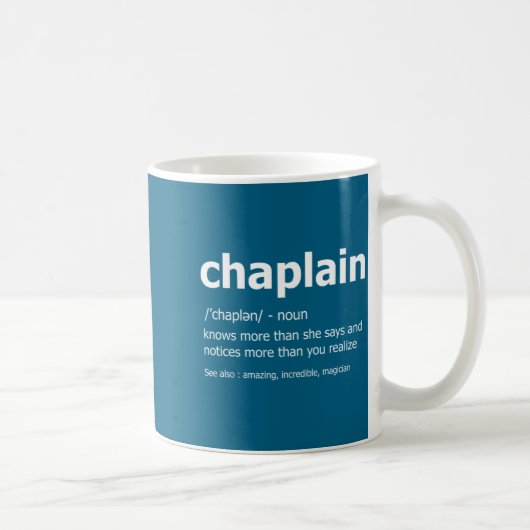 Funny Chaplain Definition New Job Gift For Chaplai コーヒーマグカップ (右)