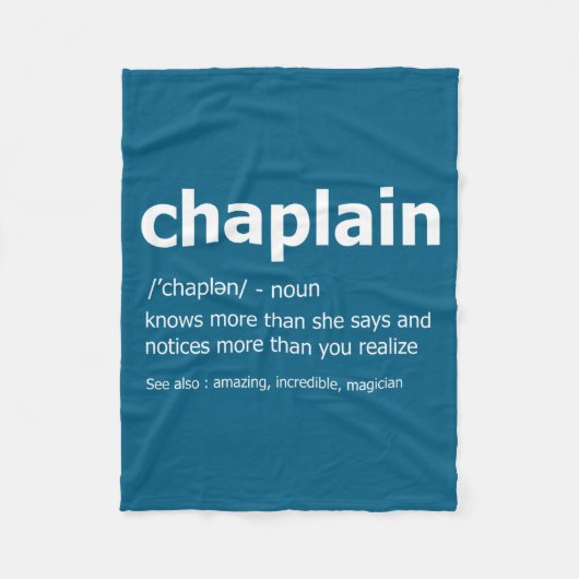 Funny Chaplain Definition New Job Gift For Chaplai フリースブランケット (正面)
