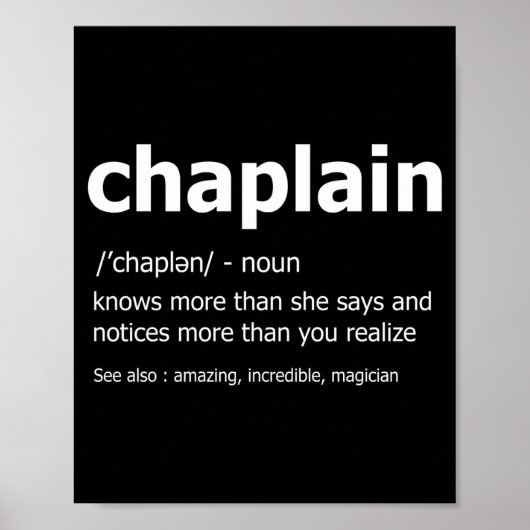 Funny Chaplain Definition New Job Gift For Chaplai ポスター (正面)