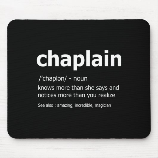 Funny Chaplain Definition New Job Gift For Chaplai マウスパッド (正面)