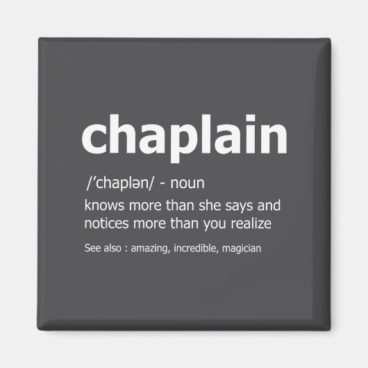 Funny Chaplain Definition New Job Gift For Chaplai マグネット (正面)