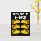 Funny Check Out My 6 Pack Taco Gym Fitness Mexican カード (黄色い花)