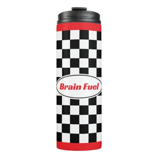 Funny Checkered Flag Racing Travel Mug Gift タンブラー (正面)
