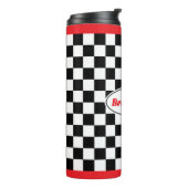 Funny Checkered Flag Racing Travel Mug Gift タンブラー (回転左)