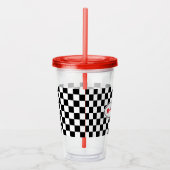 Funny Checkered Flag Travel Acrylic Tumbler アクリルタンブラー (右)