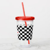 Funny Checkered Flag Travel Acrylic Tumbler アクリルタンブラー (左)