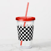 Funny Checkered Flag Travel Acrylic Tumbler アクリルタンブラー (裏面)