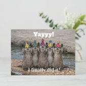 🎓Funny Cheeky Otter Celebration Card – Custom  招待状 (スタンド正面)