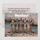 🎓Funny Cheeky Otter + Thank you 招待状 (正面/裏面)