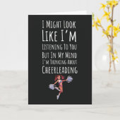 Funny Cheerleading Cards Cheerleader Sports Black カード (黄色い花)