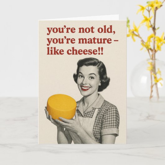 Funny cheese Birthday card  カード (黄色い花)