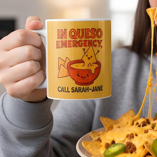 Funny Cheese Gift In Queso Emergency コーヒーマグカップ