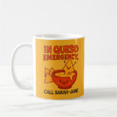 Funny Cheese Gift In Queso Emergency コーヒーマグカップ (左)