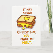 Funny Cheesy Melt Love Card カード (正面)