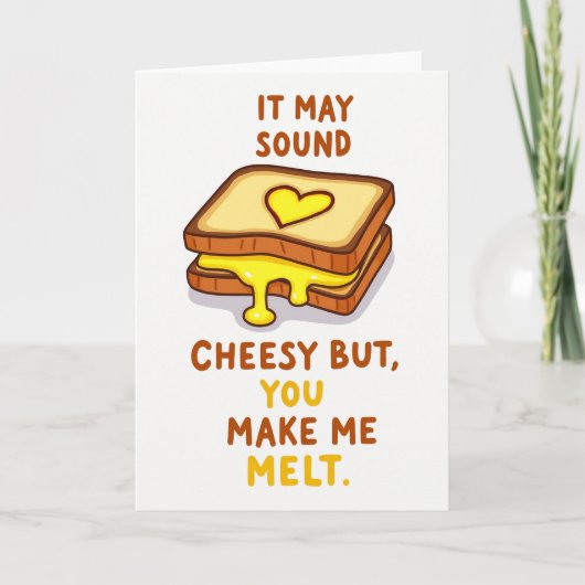 Funny Cheesy Melt Love Card カード (正面)