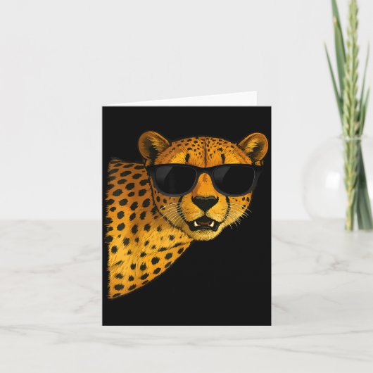 Funny Cheetah Art For Men Women Kids Animal Safari カード (正面)
