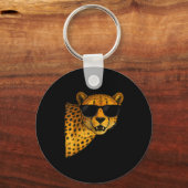 Funny Cheetah Art For Men Women Kids Animal Safari キーホルダー (正面)
