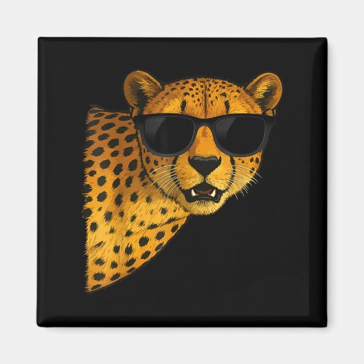 Funny Cheetah Art For Men Women Kids Animal Safari マグネット (正面)