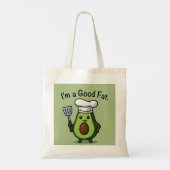 Funny Chef Avocado "Good Fat" Reusable Tote Bag トートバッグ (裏面)