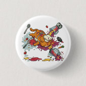 Funny Chef Cat Kitchen Disaster Button 缶バッジ (正面)
