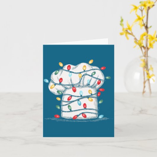 Funny Chef Christmas Graphics Lights Lover Cook Co カード (黄色い花)