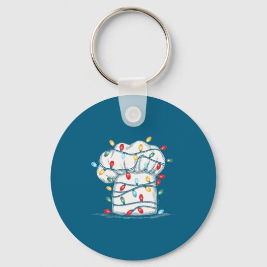 Funny Chef Christmas Graphics Lights Lover Cook Co キーホルダー (正面)