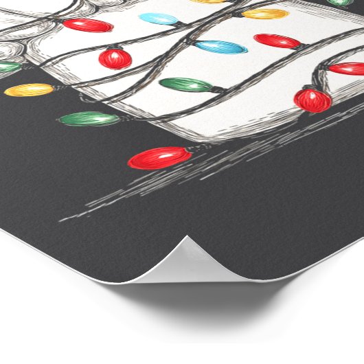 Funny Chef Christmas Graphics Lights Lover Cook Co ポスター (角)