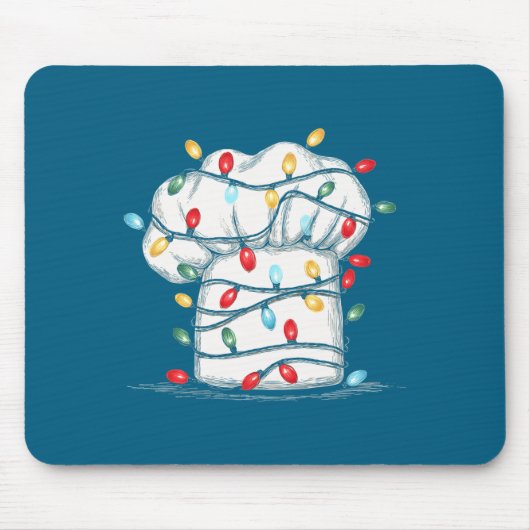 Funny Chef Christmas Graphics Lights Lover Cook Co マウスパッド (正面)