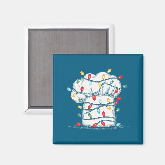 Funny Chef Christmas Graphics Lights Lover Cook Co マグネット (正面/裏面)