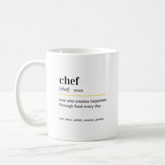 Funny Chef Definition Gift コーヒーマグカップ (左)