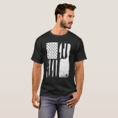 Funny Chef Knife American Flag For Men Women Patri Tシャツ (正面フル)