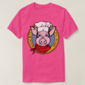 Funny Chef Pig Grilling Pull My Pork Barbecue Gril Tシャツ (デザイン正面)