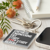 Funny Chemical Engineering Eat Study Repeat Gift キーホルダー (正面右)