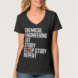 Funny Chemical Engineering Eat Study Repeat Gift Tシャツ