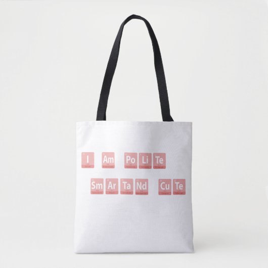 Funny Chemistry Elements Design Smart Cute Polite トートバッグ (正面)