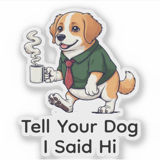 Funny Chesapeake Bay Ret dog Business Suit Coffee  シール (正面)