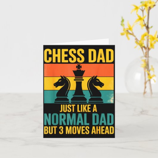 Funny Chess Dad Like Normal Dad Three Moves Ahead カード (黄色い花)