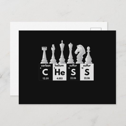 Funny Chess Player Game Board Periodic Table Gift ポストカード (正面/裏面)