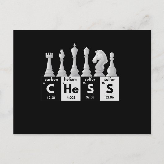 Funny Chess Player Game Board Periodic Table Gift ポストカード (正面)