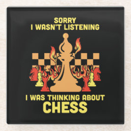 Funny Chess Quote Gift for Chess Players & Lovers ガラスコースター