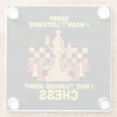Funny Chess Quote Gift for Chess Players & Lovers ガラスコースター (裏面)