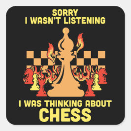 Funny Chess Quote Gift for Chess Players & Lovers スクエアシール