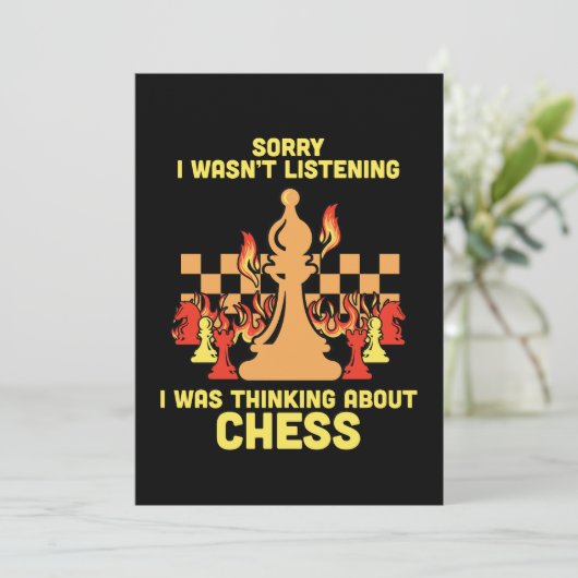 Funny Chess Quote Gift for Chess Players & Lovers 招待状 (スタンド正面)