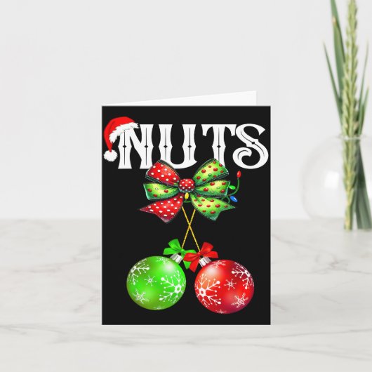 Funny Chest Nuts Chestnuts Matching Family Christm カード (正面)